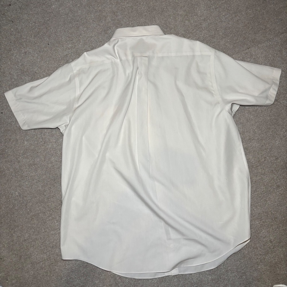 Roundtree & Yorke Gold Label Mens XL White Non-Iron Cotton Short Sleeve Shirt - Picture 6 of 7